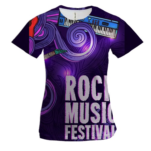 Жіноча 3D футболка Rock Music Festival