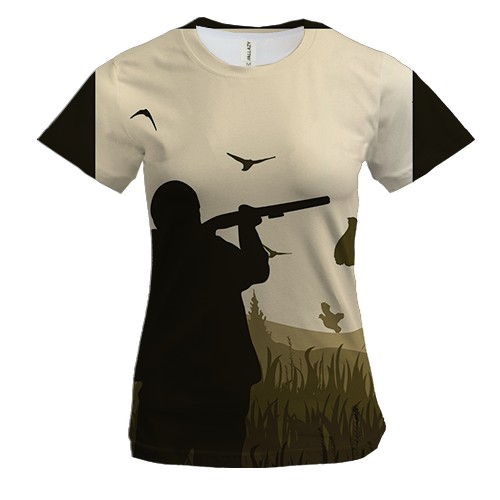 Жіноча 3D футболка з мисливцем