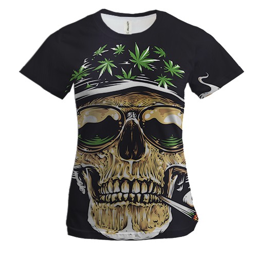Жіноча 3D футболка Rasta Skull
