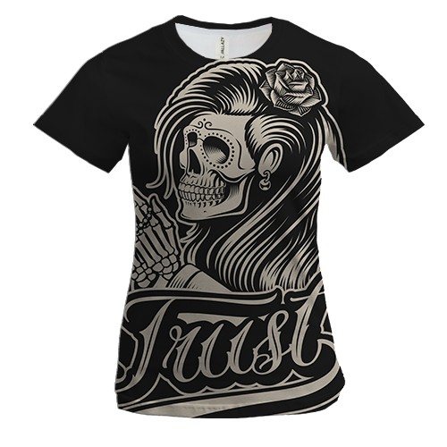Женская 3D футболка Skull Trust