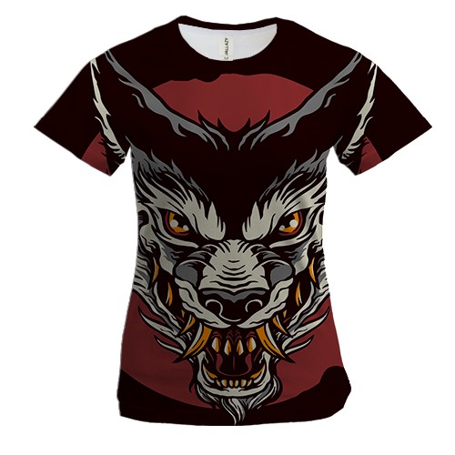 Женская 3D футболка Wolf Art