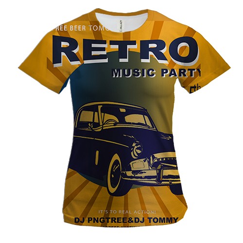 Женская 3D футболка Retro Music Part