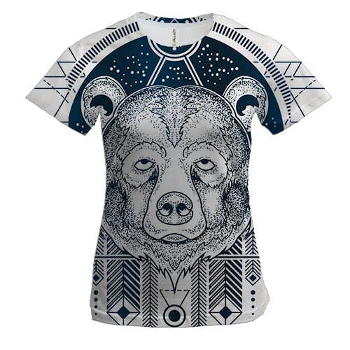 Женская 3D футболка Bear Head