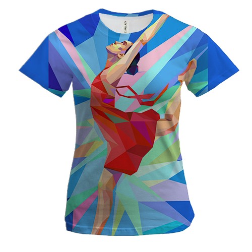 Жіноча 3D футболка Gymnast low poly