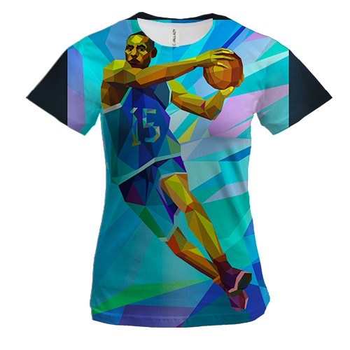 Женская 3D футболка Basketball Player Low Poly