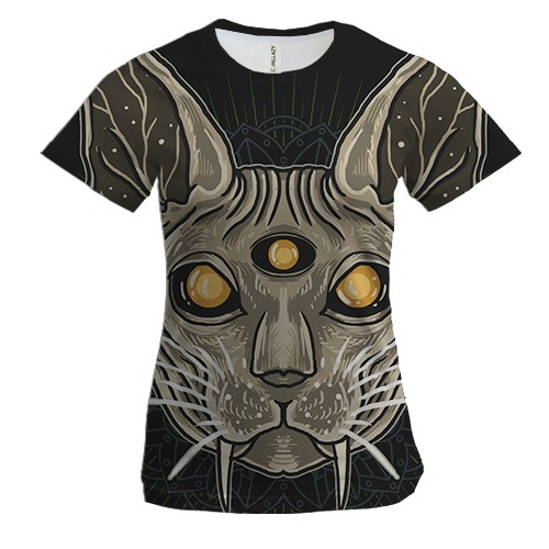 Женская 3D футболка Сфинкс со всевидящим оком