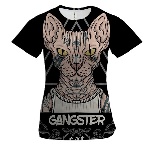 Женская 3D футболка Gangster Cat