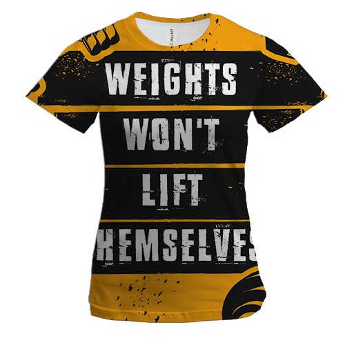 Женская 3D футболка Weights won