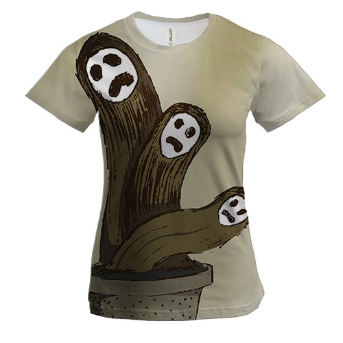 Женская 3D футболка со странным растением