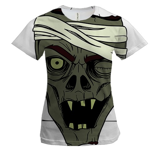 Женская 3D футболка с мумией-зомби