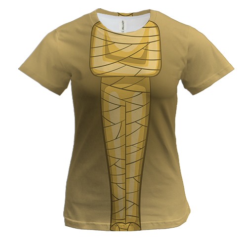Женская 3D футболка с телом мумии