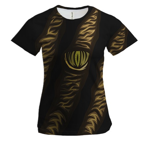 Женская 3D футболка с царапиной и глазом