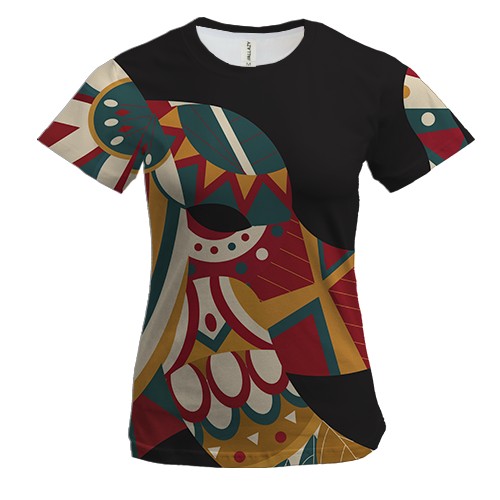 Женская 3D футболка с узорным слоном (2)