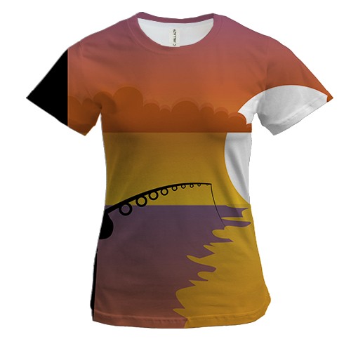 Жіноча 3D футболка з ранкового риболовлею