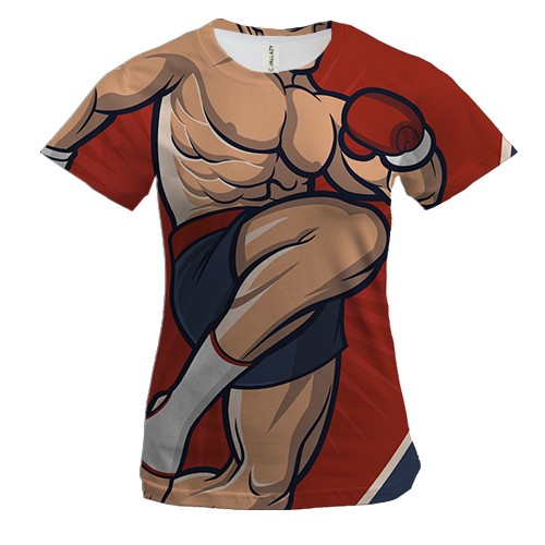 Женская 3D футболка с подготовленным борцом
