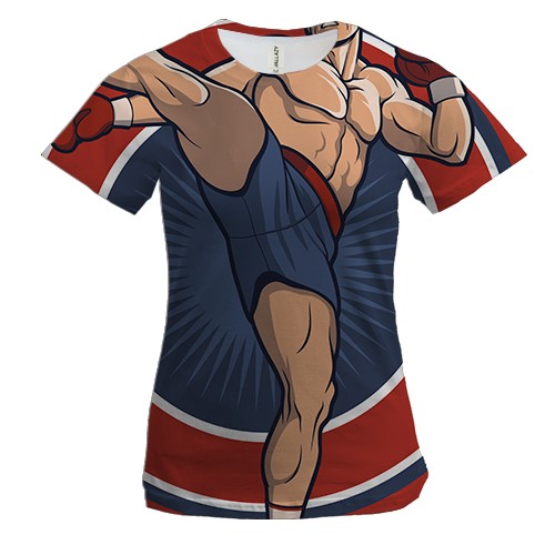 Женская 3D футболка с подготовленным борцом(2)