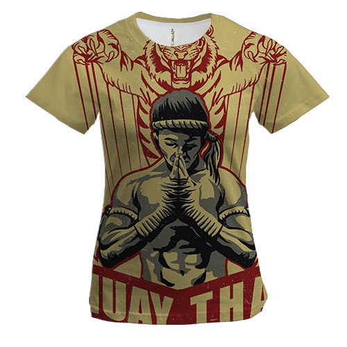 Жіноча 3D футболка з борцем Muay Thai