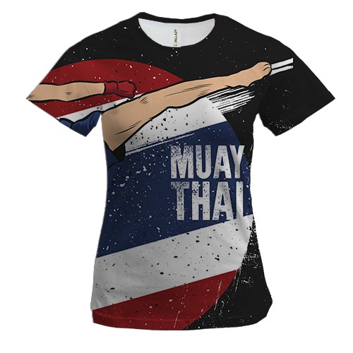 Женская 3D футболка с борцом Muay Thai (2)