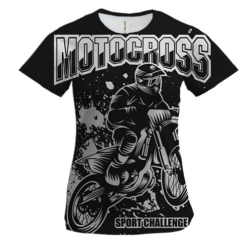 Женская 3D футболка Sport Motocross