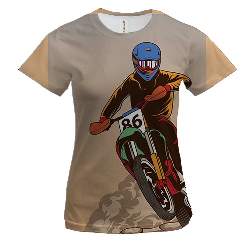 Женская 3D футболка Sport Motocross art