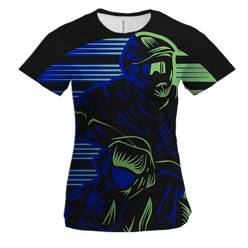 Женская 3D футболка с неоновым ночным