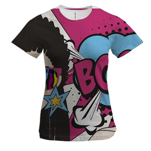 Женская 3D футболка Boom girl