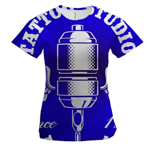 Женская 3D футболка blue Tattoo studio
