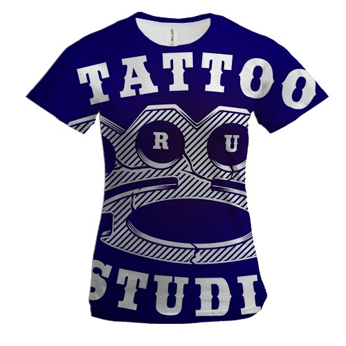 Женская 3D футболка с кастетом и Tattoo studio