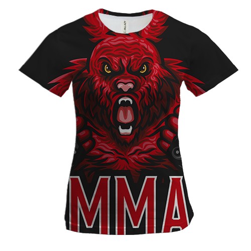 Женская 3D футболка ММА кролик