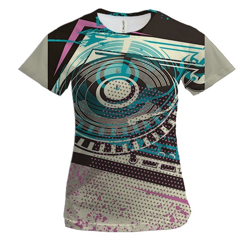 Жіноча 3D футболка з ретро вінілом