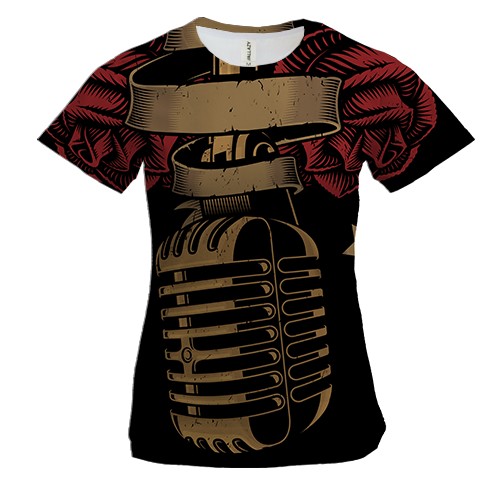 Жіноча 3D футболка с бронзовым микрофоном