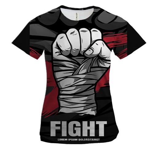 Женская 3D футболка FIGHT