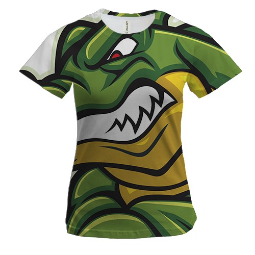 Женская 3D футболка с коварным крокодилом