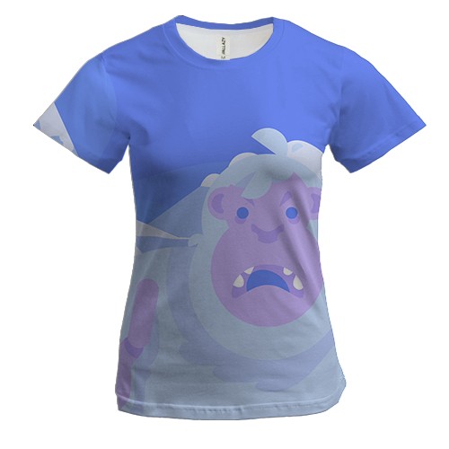 Женская 3D футболка с удивленным Йети