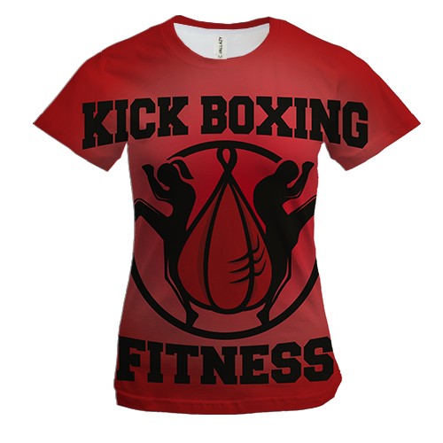 Женская 3D футболка Kick boxing fitness