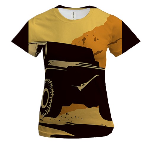 Женская 3D футболка с теневым внедорожником