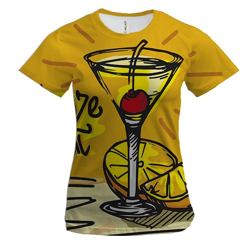 Женская 3D футболка Kamikaze cocktail