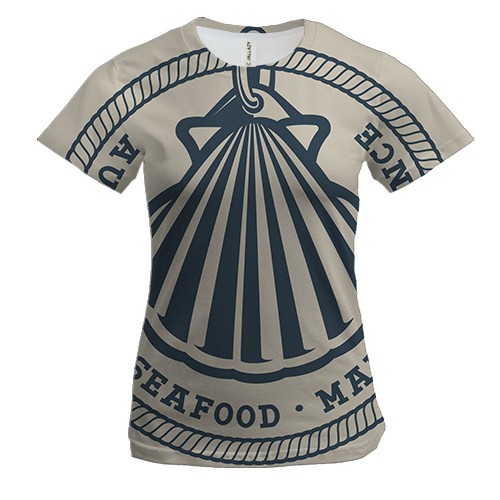 Женская 3D футболка с винтажной ракушкой