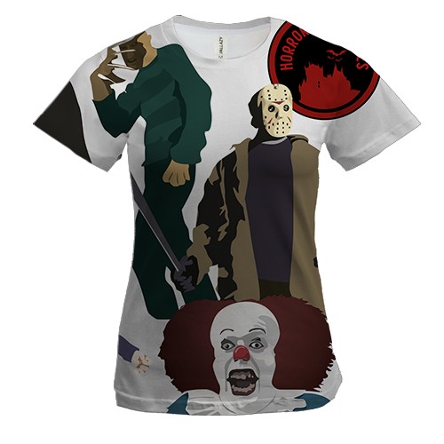 Жіноча 3D футболка з персонажами фільмів жахів