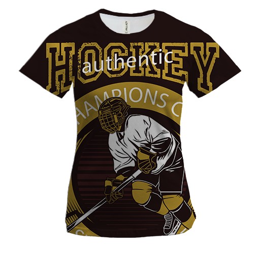 Женская 3D футболка Hockey authentic