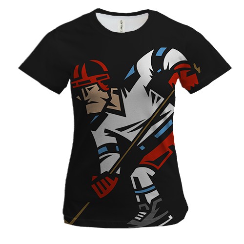 Женская 3D футболка Hockey art