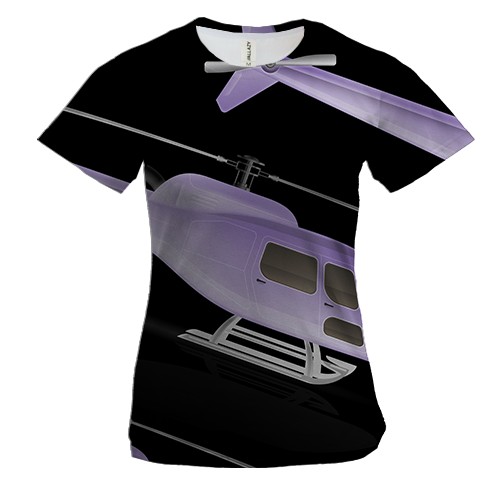 Женская 3D футболка с негативными вертолетами