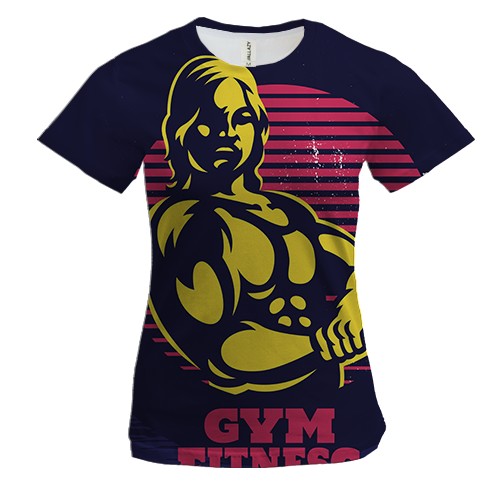 Женская 3D футболка Elite fitness girl (2)