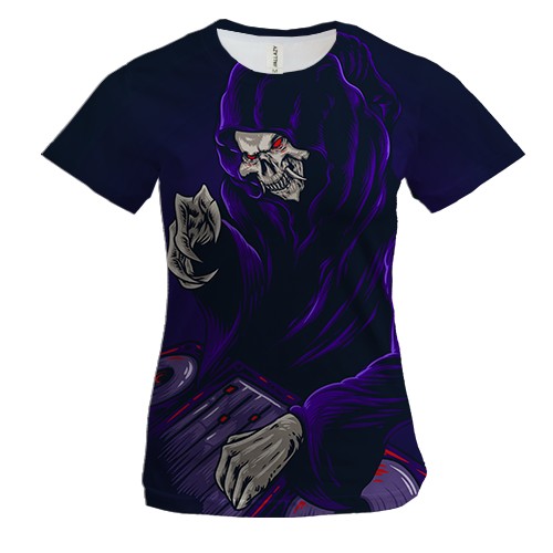 Женская 3D футболка DJ Death