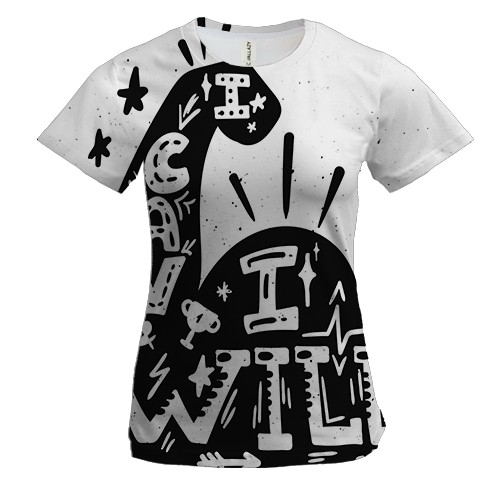 Женская 3D футболка I can I will