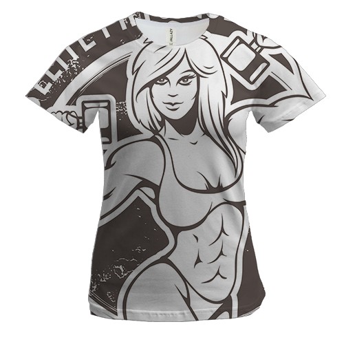 Женская 3D футболка Elite fitness girl