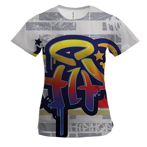 Женская 3D футболка Hip Hop graffiti