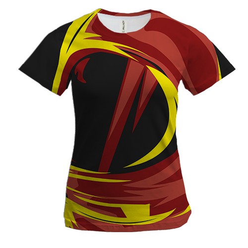 Жіноча 3D футболка з червоним скафандром