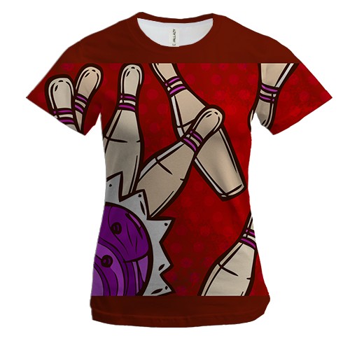 Жіноча 3D футболка Strike bowling club