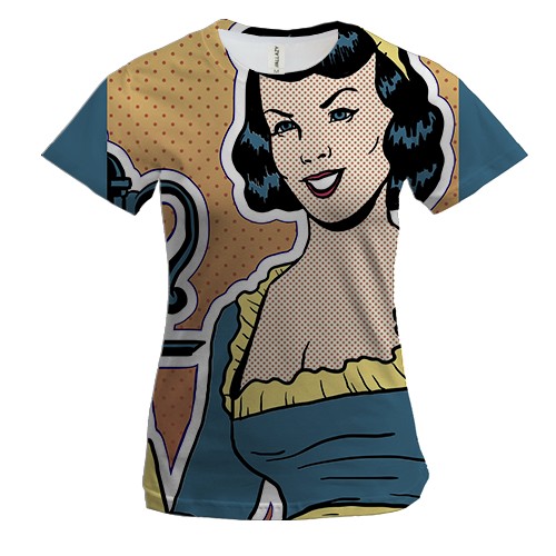 Женская 3D футболка с поп-арт женщиной